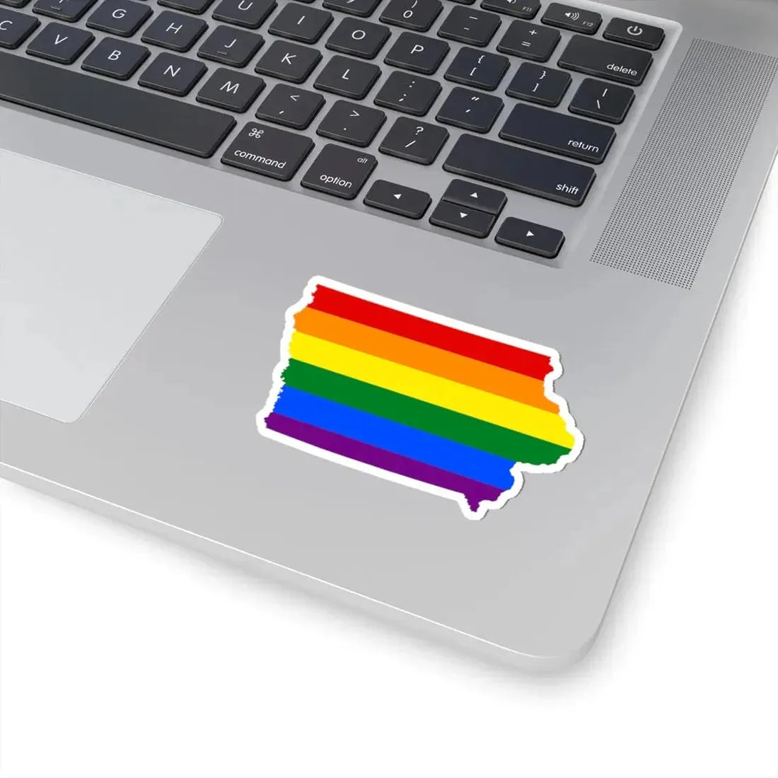 LGBT flag map of Iowa (United States) STICKER Vinyl Kiss-Cut Decal - The Sticker Space