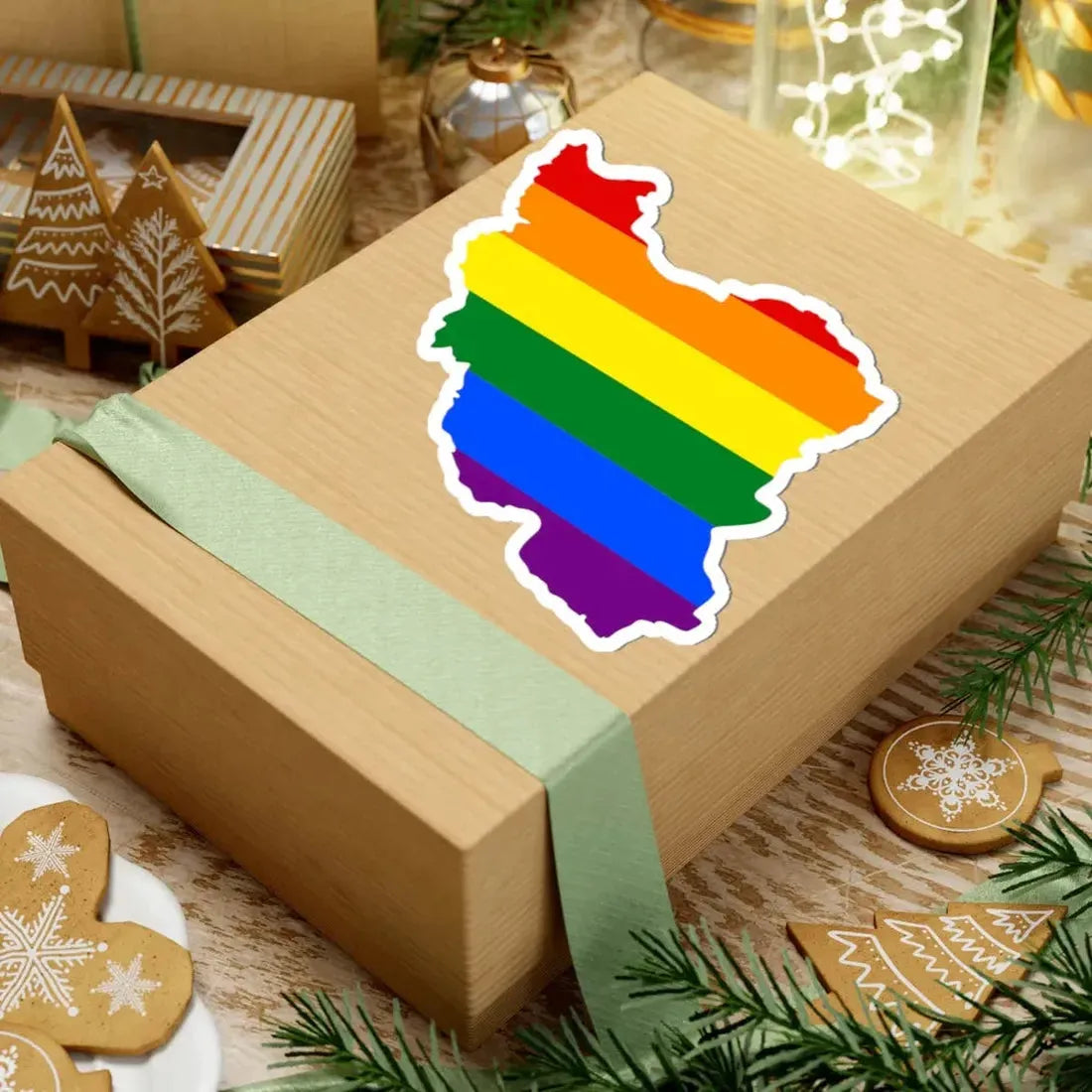 LGBT flag map of Iran (Iran) STICKER Vinyl Kiss-Cut Decal - The Sticker Space