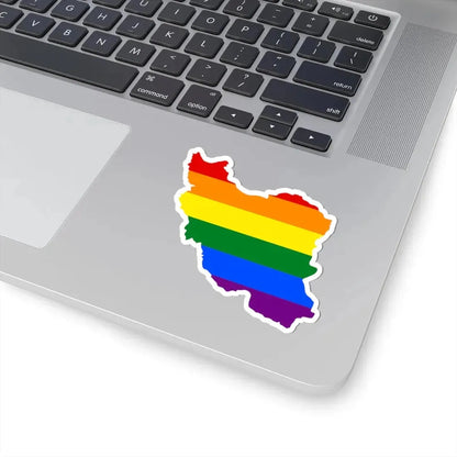 LGBT flag map of Iran (Iran) STICKER Vinyl Kiss-Cut Decal - The Sticker Space