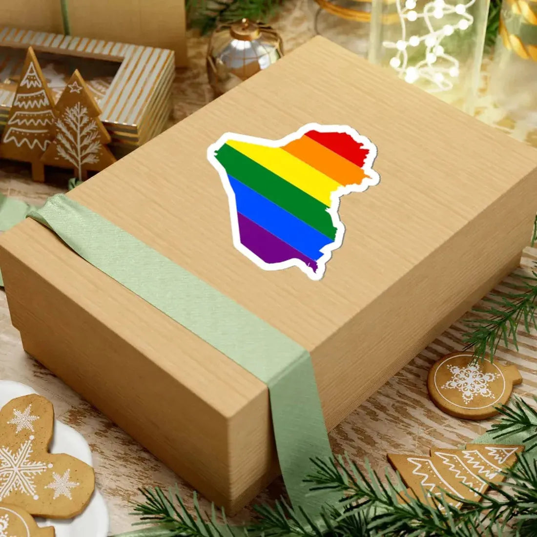 LGBT flag map of Iraq (Iraq) STICKER Vinyl Kiss-Cut Decal - The Sticker Space