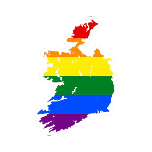 LGBT flag map of Ireland (Ireland) STICKER Vinyl Kiss-Cut Decal 2 Inch White - The Sticker Space