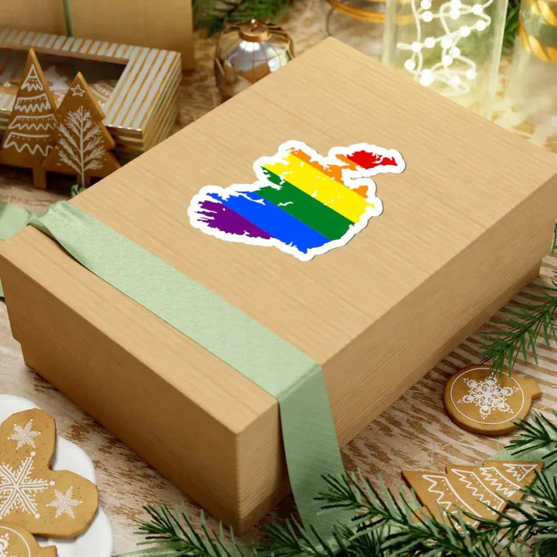 LGBT flag map of Ireland (Ireland) STICKER Vinyl Kiss-Cut Decal - The Sticker Space