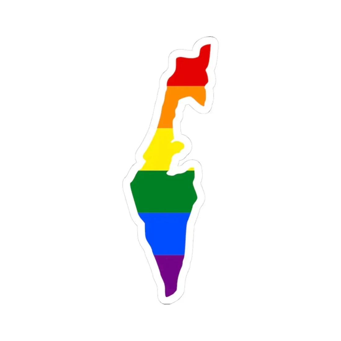 LGBT flag map of Israel (Israel) STICKER Vinyl Kiss-Cut Decal 3 Inch White - The Sticker Space