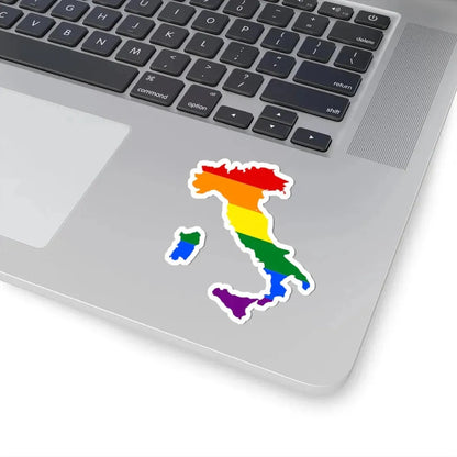 LGBT flag map of Italy (Italy) STICKER Vinyl Kiss-Cut Decal - The Sticker Space