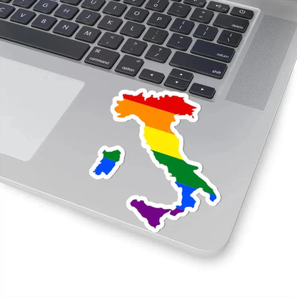 LGBT flag map of Italy (Italy) STICKER Vinyl Kiss-Cut Decal - The Sticker Space
