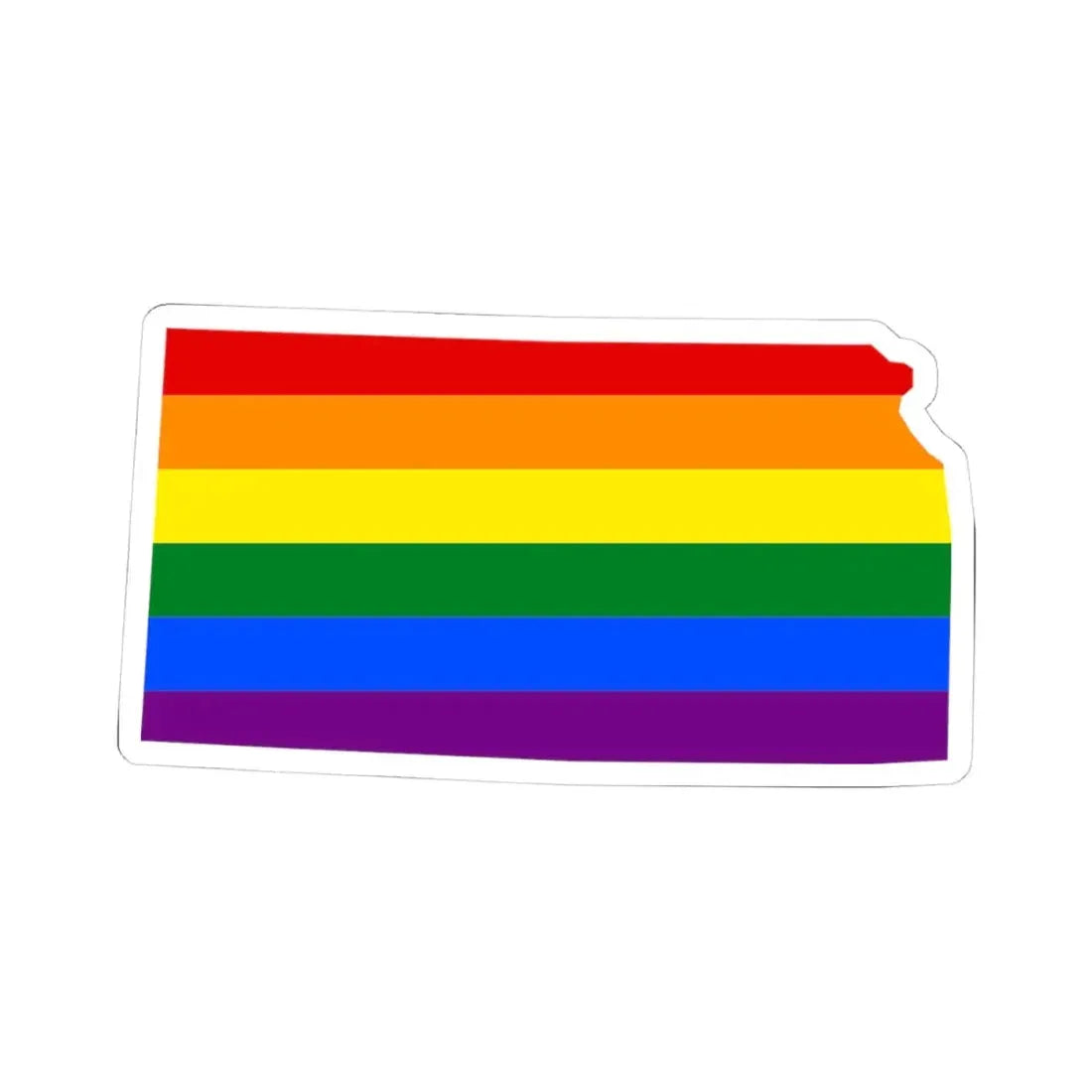 LGBT flag map of Kansas (United States) STICKER Vinyl Kiss-Cut Decal 4 Inch White - The Sticker Space