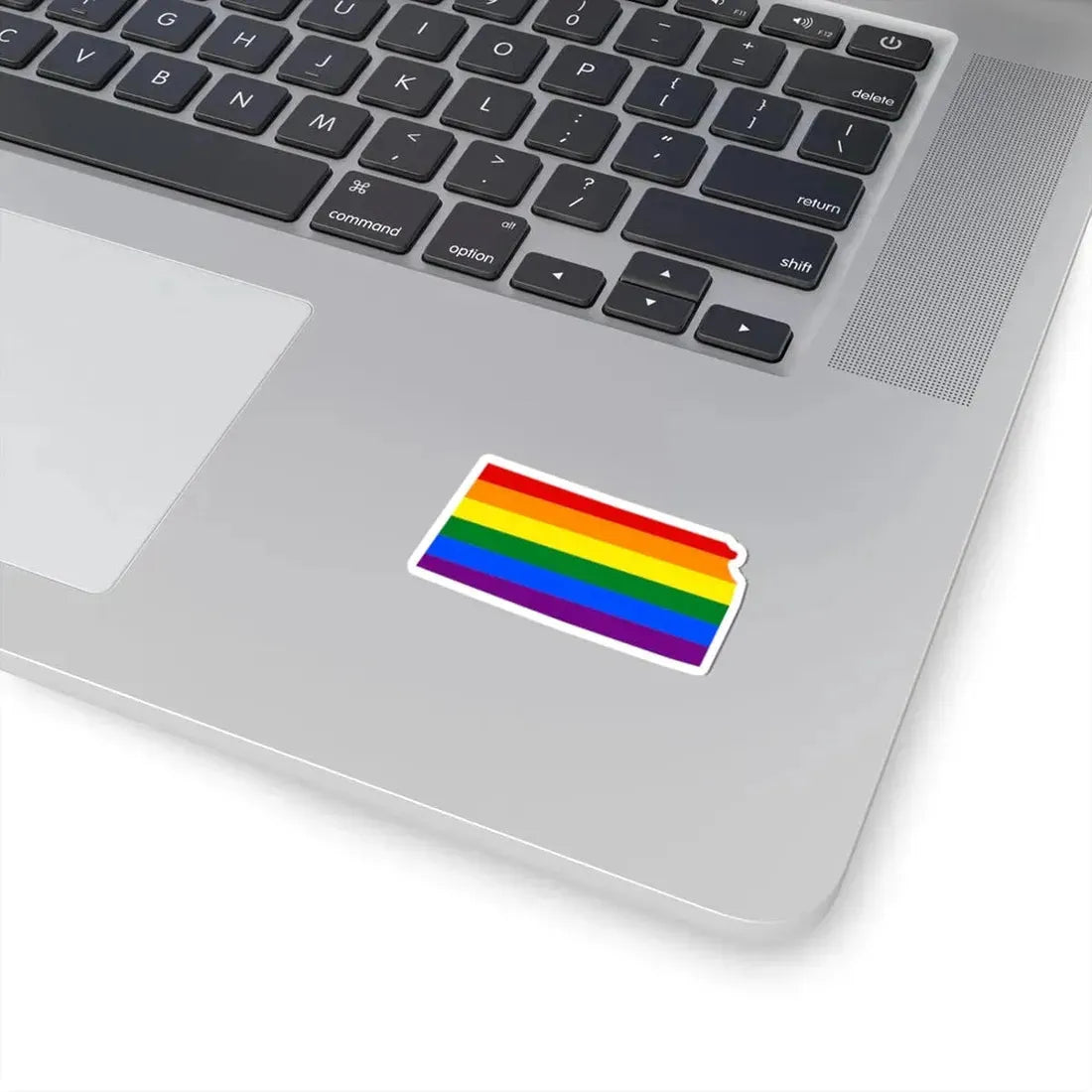 LGBT flag map of Kansas (United States) STICKER Vinyl Kiss-Cut Decal - The Sticker Space