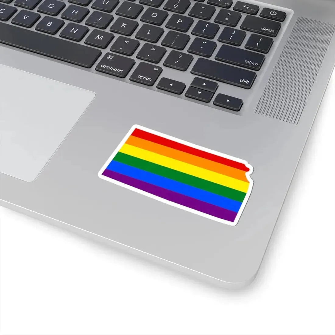 LGBT flag map of Kansas (United States) STICKER Vinyl Kiss-Cut Decal - The Sticker Space
