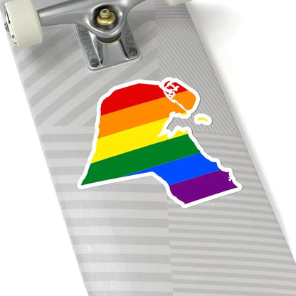 LGBT flag map of Kuwait (Kuwait) STICKER Vinyl Kiss-Cut Decal - The Sticker Space