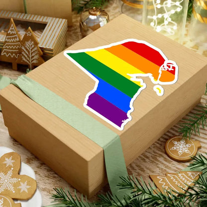 LGBT flag map of Kuwait (Kuwait) STICKER Vinyl Kiss-Cut Decal - The Sticker Space