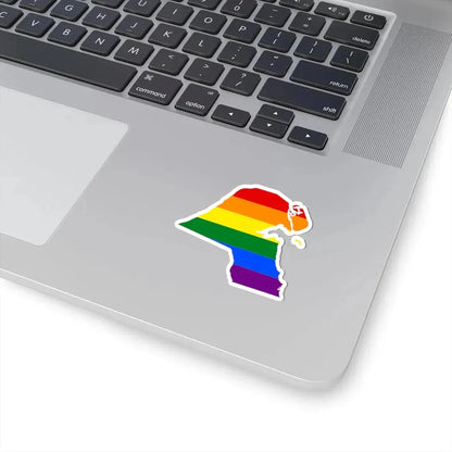 LGBT flag map of Kuwait (Kuwait) STICKER Vinyl Kiss-Cut Decal - The Sticker Space