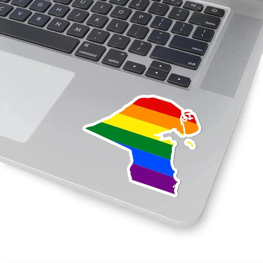 LGBT flag map of Kuwait (Kuwait) STICKER Vinyl Kiss-Cut Decal - The Sticker Space