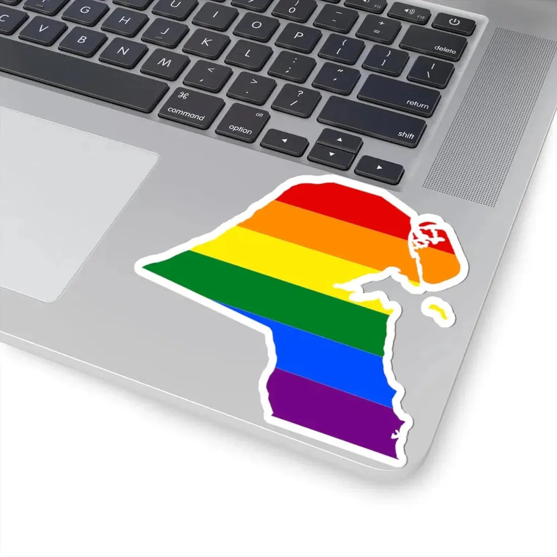 LGBT flag map of Kuwait (Kuwait) STICKER Vinyl Kiss-Cut Decal - The Sticker Space
