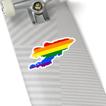 LGBT flag map of Kyrgyzstan (Kyrgyzstan) STICKER Vinyl Kiss-Cut Decal - The Sticker Space