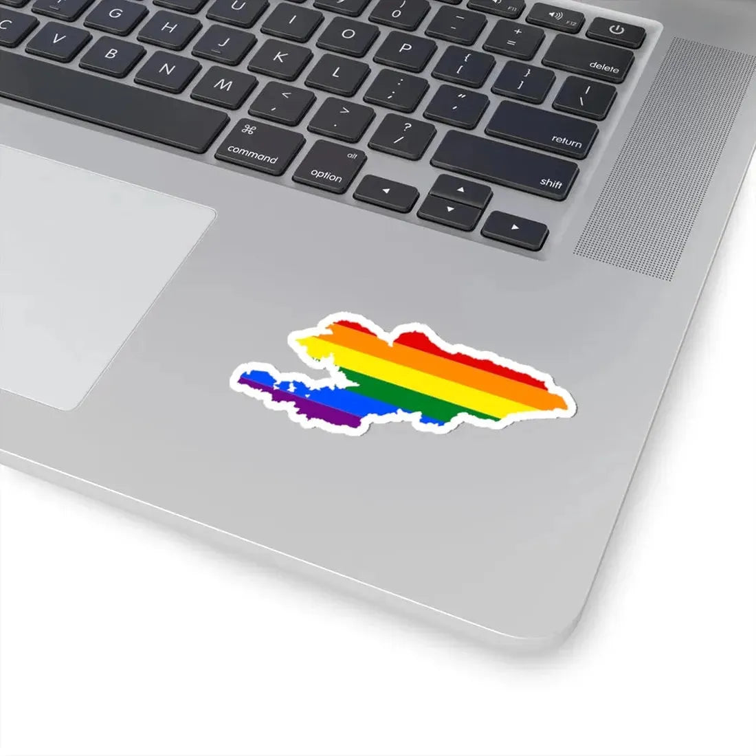LGBT flag map of Kyrgyzstan (Kyrgyzstan) STICKER Vinyl Kiss-Cut Decal - The Sticker Space