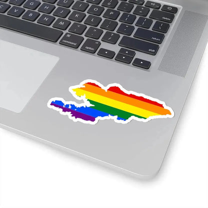LGBT flag map of Kyrgyzstan (Kyrgyzstan) STICKER Vinyl Kiss-Cut Decal - The Sticker Space