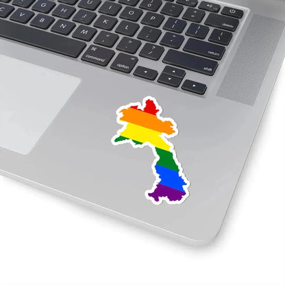 LGBT flag map of Laos (Laos) STICKER Vinyl Kiss-Cut Decal - The Sticker Space