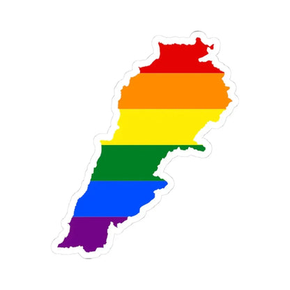 LGBT flag map of Lebanon (Lebanon) STICKER Vinyl Kiss-Cut Decal 3 Inch White - The Sticker Space