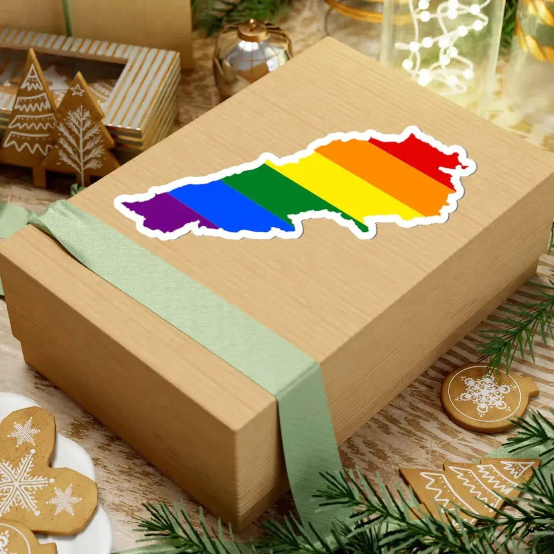 LGBT flag map of Lebanon (Lebanon) STICKER Vinyl Kiss-Cut Decal - The Sticker Space