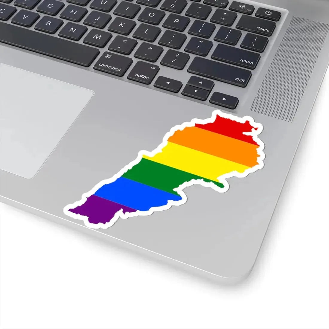 LGBT flag map of Lebanon (Lebanon) STICKER Vinyl Kiss-Cut Decal - The Sticker Space
