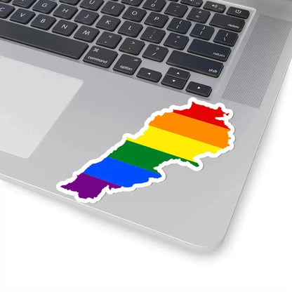 LGBT flag map of Lebanon (Lebanon) STICKER Vinyl Kiss-Cut Decal - The Sticker Space