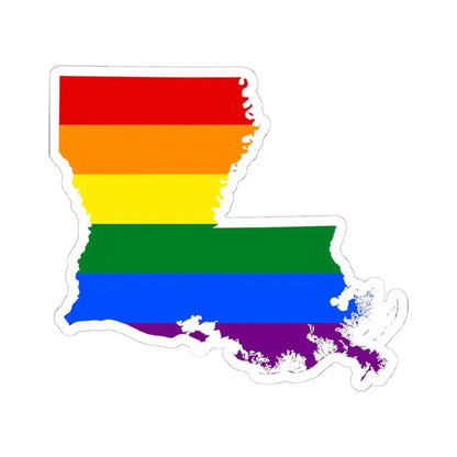 LGBT flag map of Louisiana (United States) STICKER Vinyl Kiss-Cut Decal 6 Inch White - The Sticker Space