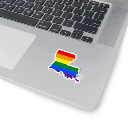 LGBT flag map of Louisiana (United States) STICKER Vinyl Kiss-Cut Decal - The Sticker Space