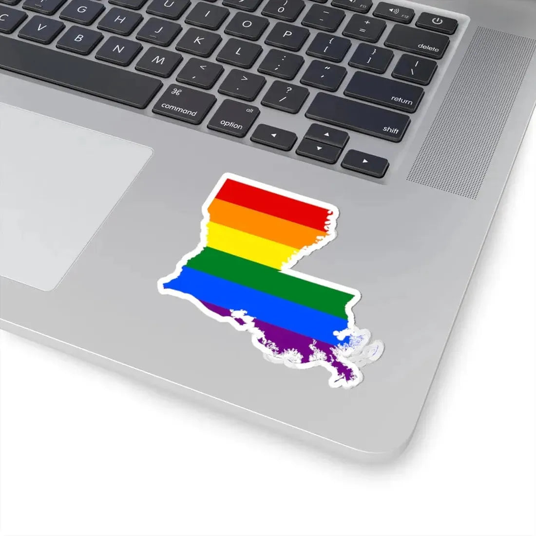 LGBT flag map of Louisiana (United States) STICKER Vinyl Kiss-Cut Decal - The Sticker Space