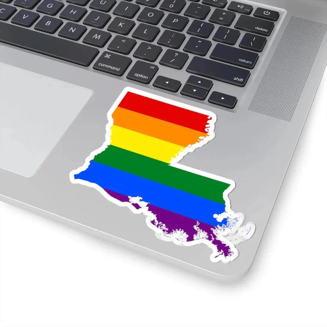 LGBT flag map of Louisiana (United States) STICKER Vinyl Kiss-Cut Decal - The Sticker Space