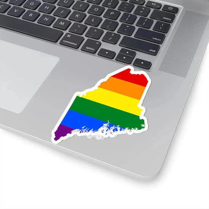 LGBT flag map of Maine (United States) STICKER Vinyl Kiss-Cut Decal - The Sticker Space