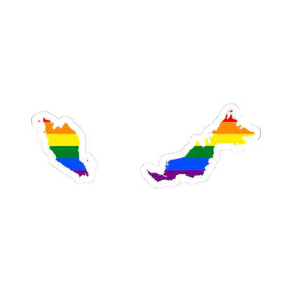 LGBT flag map of Malaysia (Malaysia) STICKER Vinyl Kiss-Cut Decal 4 Inch White - The Sticker Space