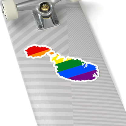 LGBT flag map of Malta (Malta) STICKER Vinyl Kiss-Cut Decal - The Sticker Space