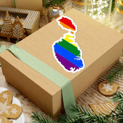 LGBT flag map of Malta (Malta) STICKER Vinyl Kiss-Cut Decal - The Sticker Space