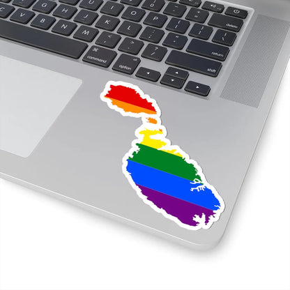 LGBT flag map of Malta (Malta) STICKER Vinyl Kiss-Cut Decal - The Sticker Space