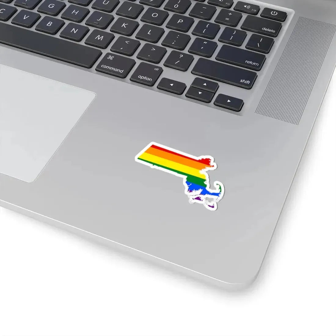 LGBT flag map of Massachusetts (United States) STICKER Vinyl Kiss-Cut Decal - The Sticker Space