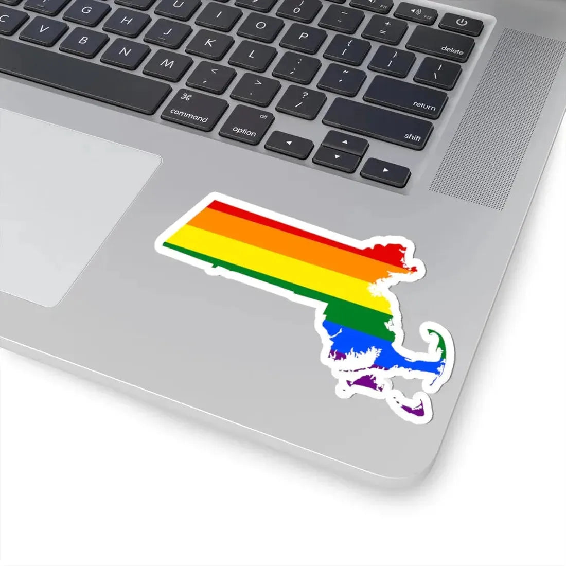 LGBT flag map of Massachusetts (United States) STICKER Vinyl Kiss-Cut Decal - The Sticker Space