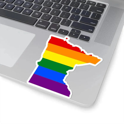 LGBT flag map of Minnesota (United States) STICKER Vinyl Kiss-Cut Decal - The Sticker Space