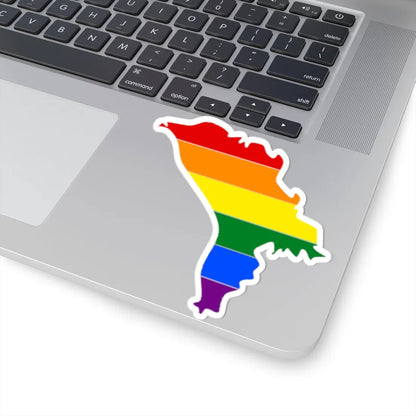 LGBT flag map of Moldova (Moldova) STICKER Vinyl Kiss-Cut Decal - The Sticker Space