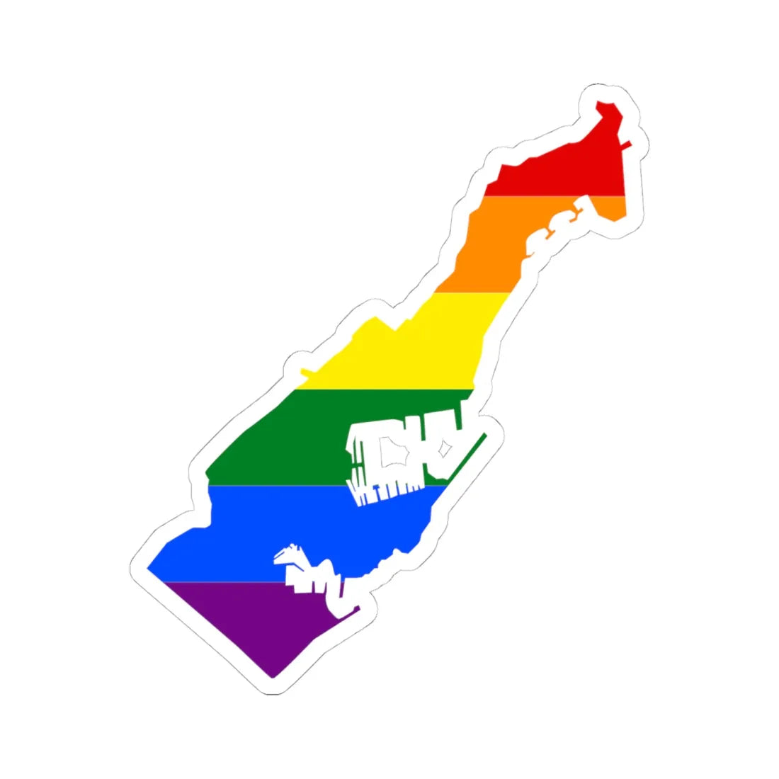LGBT flag map of Monaco (Monaco) STICKER Vinyl Kiss-Cut Decal 4 Inch White - The Sticker Space