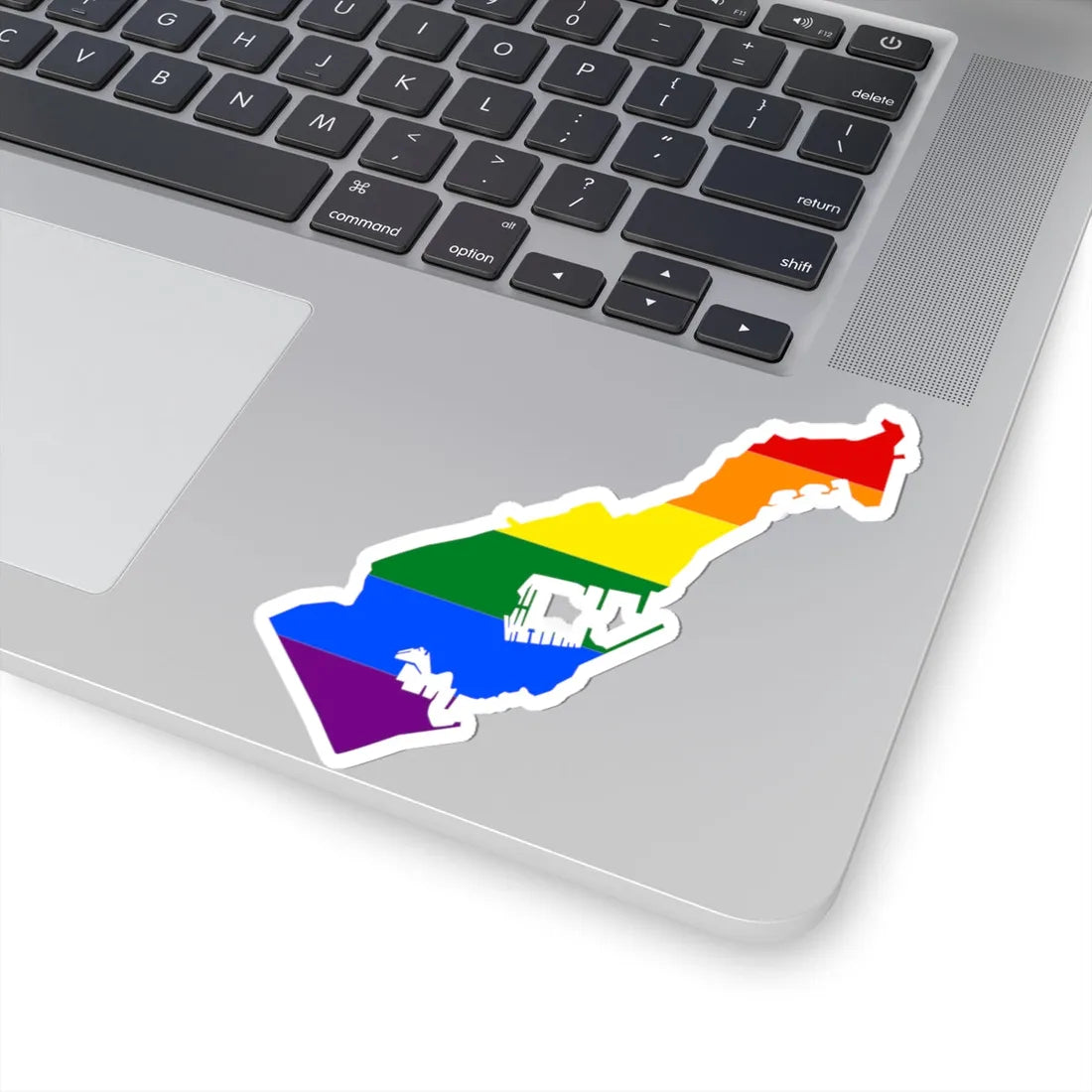 LGBT flag map of Monaco (Monaco) STICKER Vinyl Kiss-Cut Decal - The Sticker Space