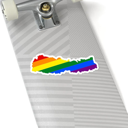LGBT flag map of Nepal (Nepal) STICKER Vinyl Kiss-Cut Decal - The Sticker Space