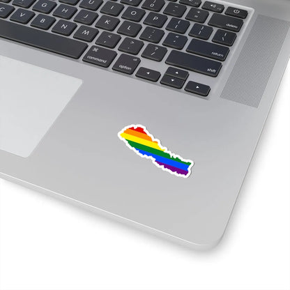 LGBT flag map of Nepal (Nepal) STICKER Vinyl Kiss-Cut Decal - The Sticker Space