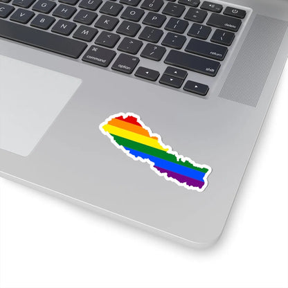 LGBT flag map of Nepal (Nepal) STICKER Vinyl Kiss-Cut Decal - The Sticker Space