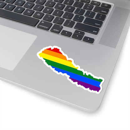 LGBT flag map of Nepal (Nepal) STICKER Vinyl Kiss-Cut Decal - The Sticker Space