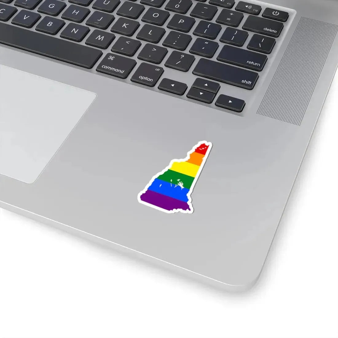 LGBT flag map of New Hampshire (United States) STICKER Vinyl Kiss-Cut Decal - The Sticker Space