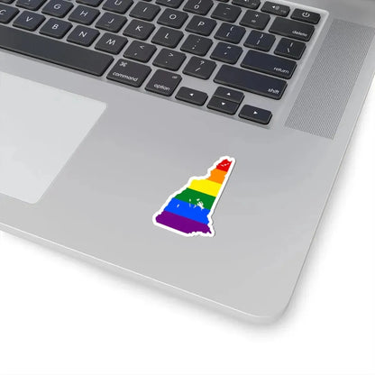 LGBT flag map of New Hampshire (United States) STICKER Vinyl Kiss-Cut Decal - The Sticker Space