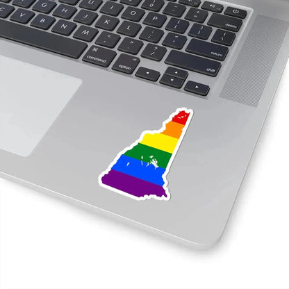 LGBT flag map of New Hampshire (United States) STICKER Vinyl Kiss-Cut Decal - The Sticker Space