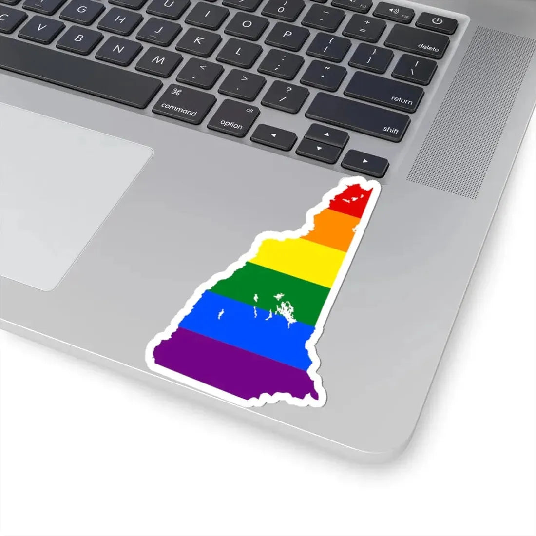 LGBT flag map of New Hampshire (United States) STICKER Vinyl Kiss-Cut Decal - The Sticker Space
