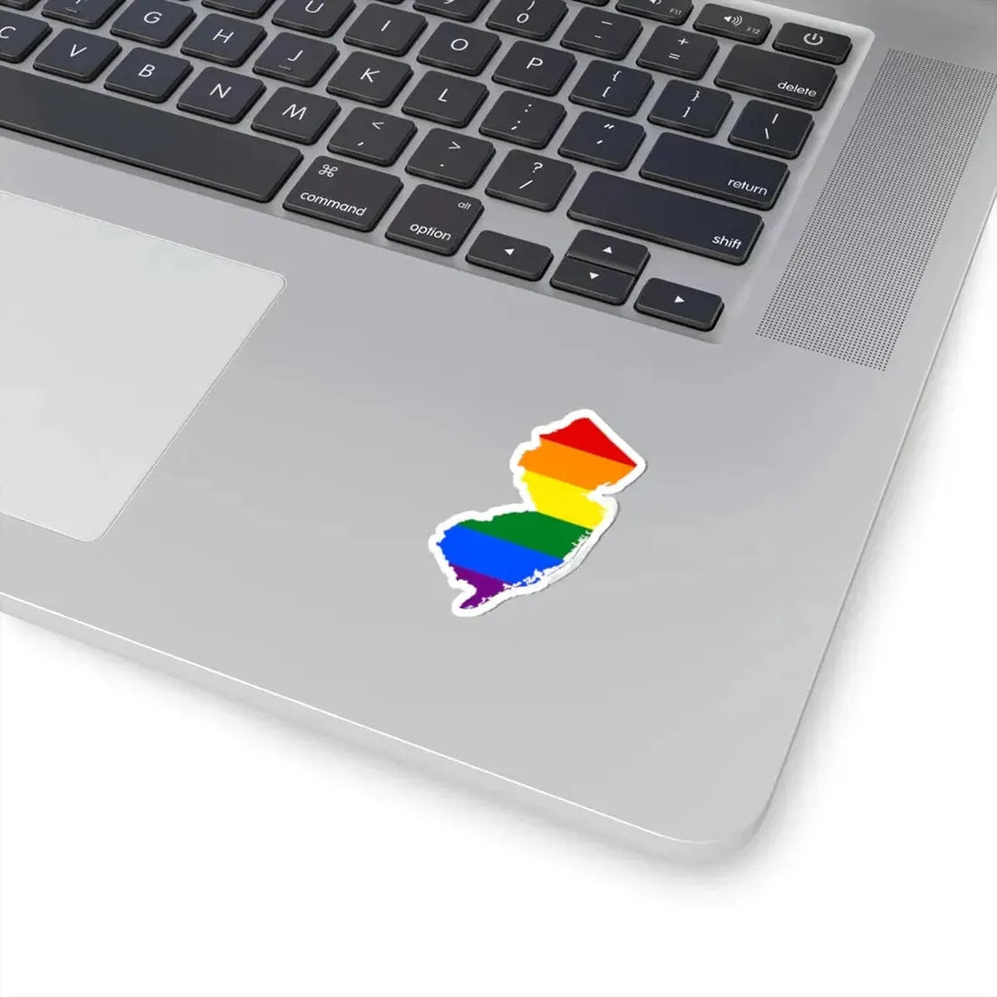 LGBT flag map of New Jersey (United States) STICKER Vinyl Kiss-Cut Decal - The Sticker Space