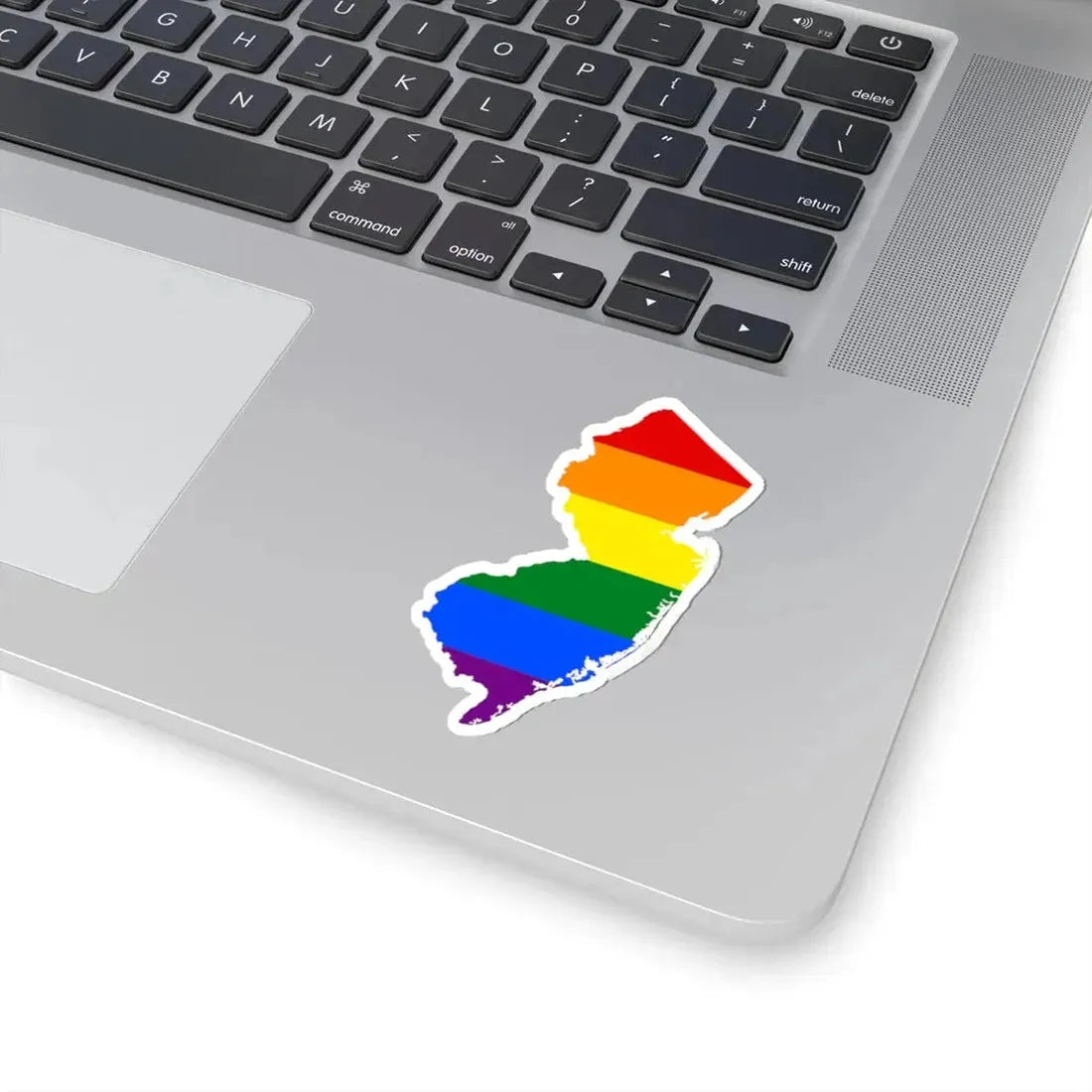 LGBT flag map of New Jersey (United States) STICKER Vinyl Kiss-Cut Decal - The Sticker Space